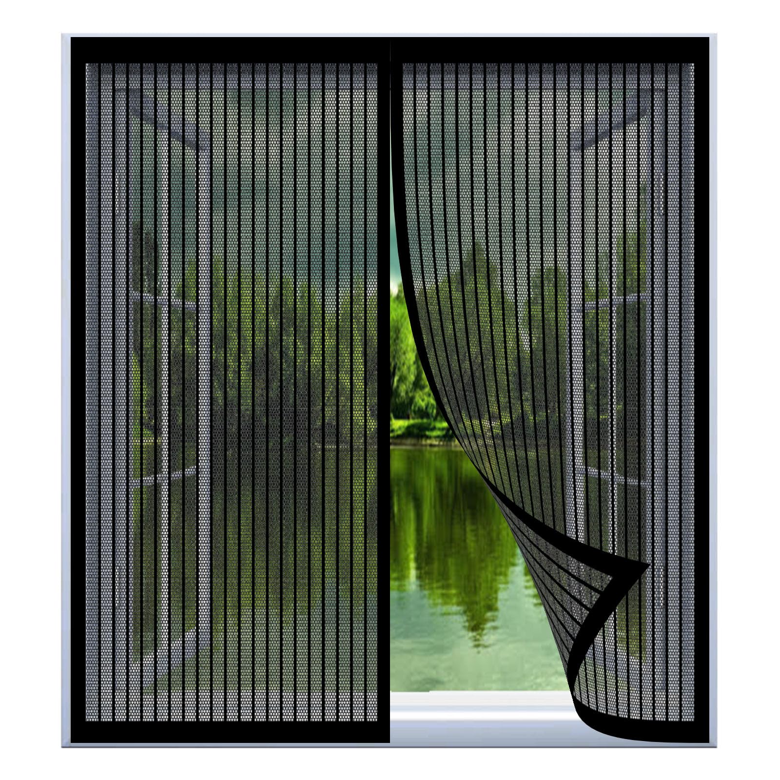 Yuanwan Black Magnetic Fly Screen For Windows 79 X 127 Cm Easy Installation No Drilling Or Screwing Magnetic Curtain For Fly Proof Window Door For Windows Nets To Keep Bugs Out,