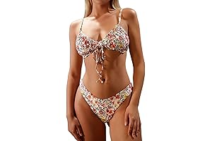 Triangle Bikini Floral Ruffles for Women by ZAFUL