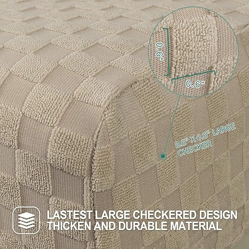 Vista 179 de YEMYHOM Funda elástica de 4 piezas para silla reclinable de jacquard con bolsillo lateral, antideslizante, ajustable, protector de muebles con parte