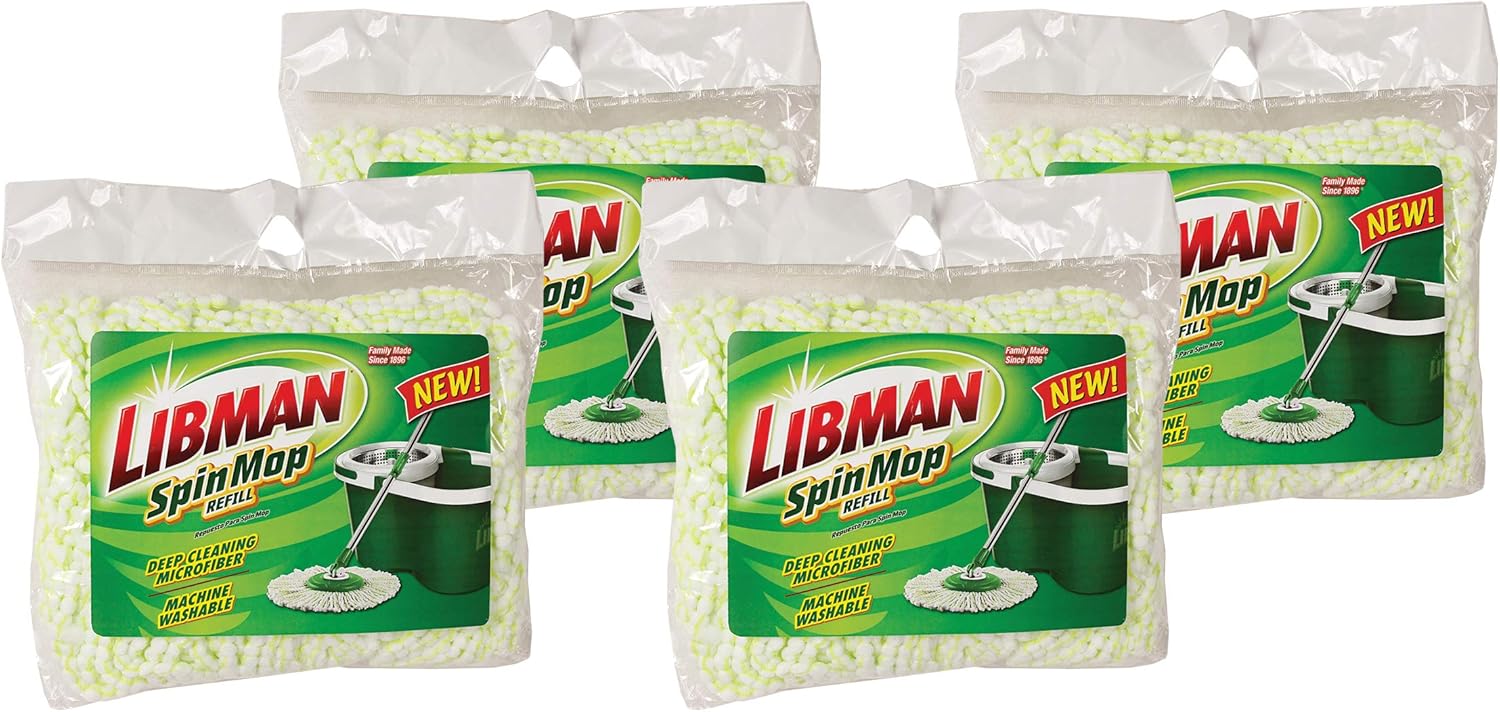 Libman 1164 Spin Mop Refill, Pack of 4 : Health & Household