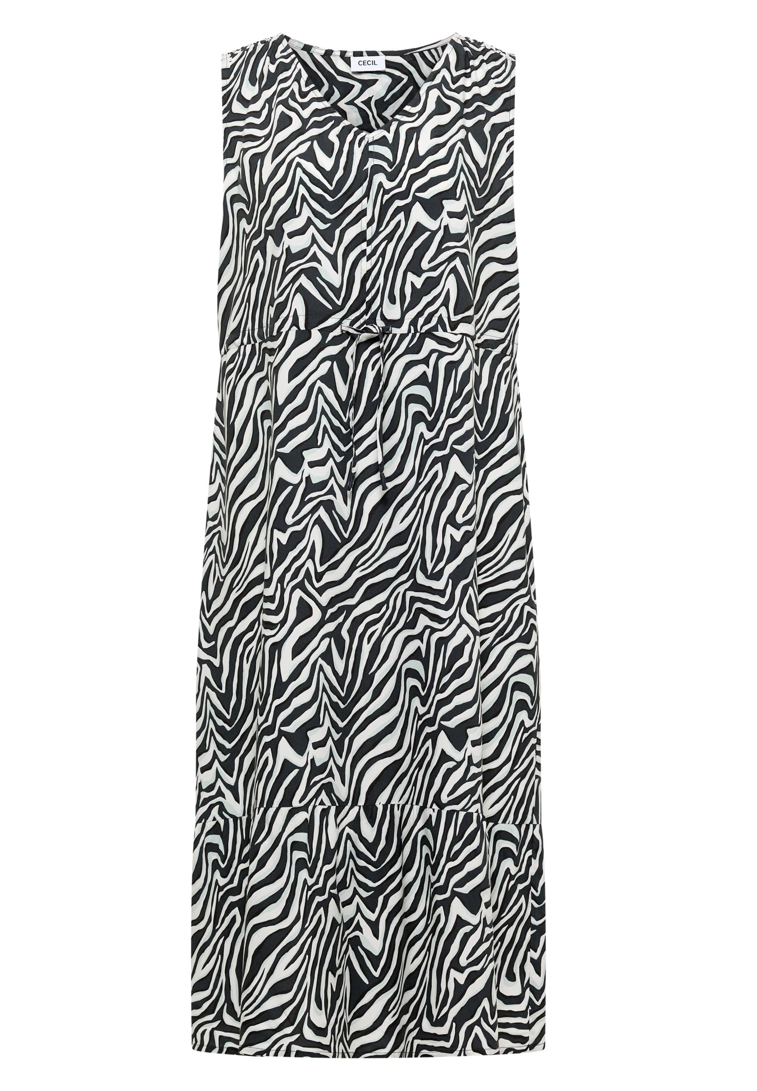 Cecil 1409212 Robe midi avec col en V et imprimé zèbre Femme (Lot de 1)