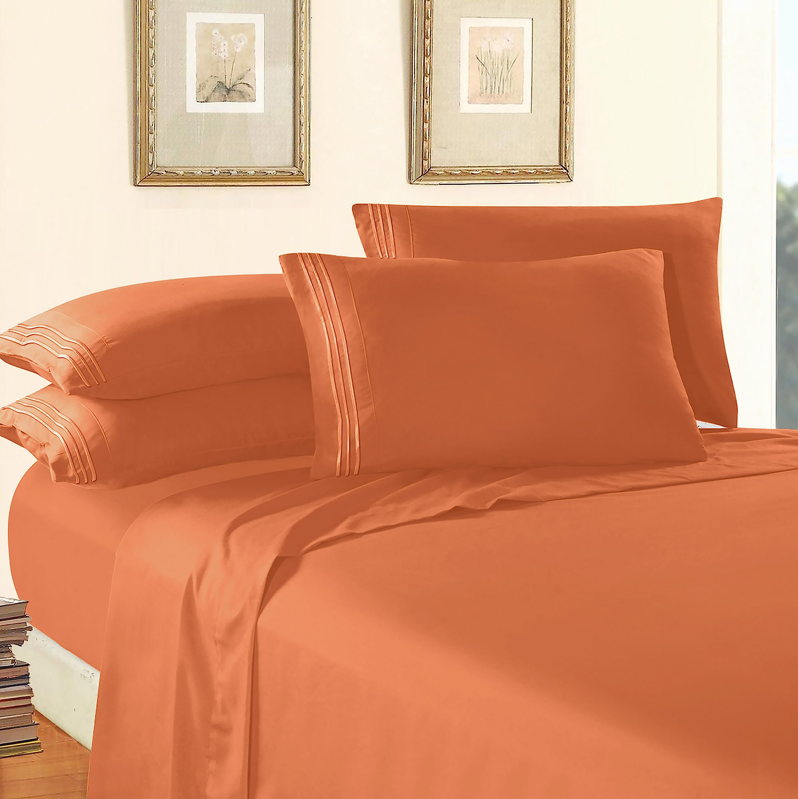 Elegant Comfort Luxury 1500 Premium Hotel Quality Microfiber 4-Piece Sheet Set, Wrinkle Resistant - Image 3