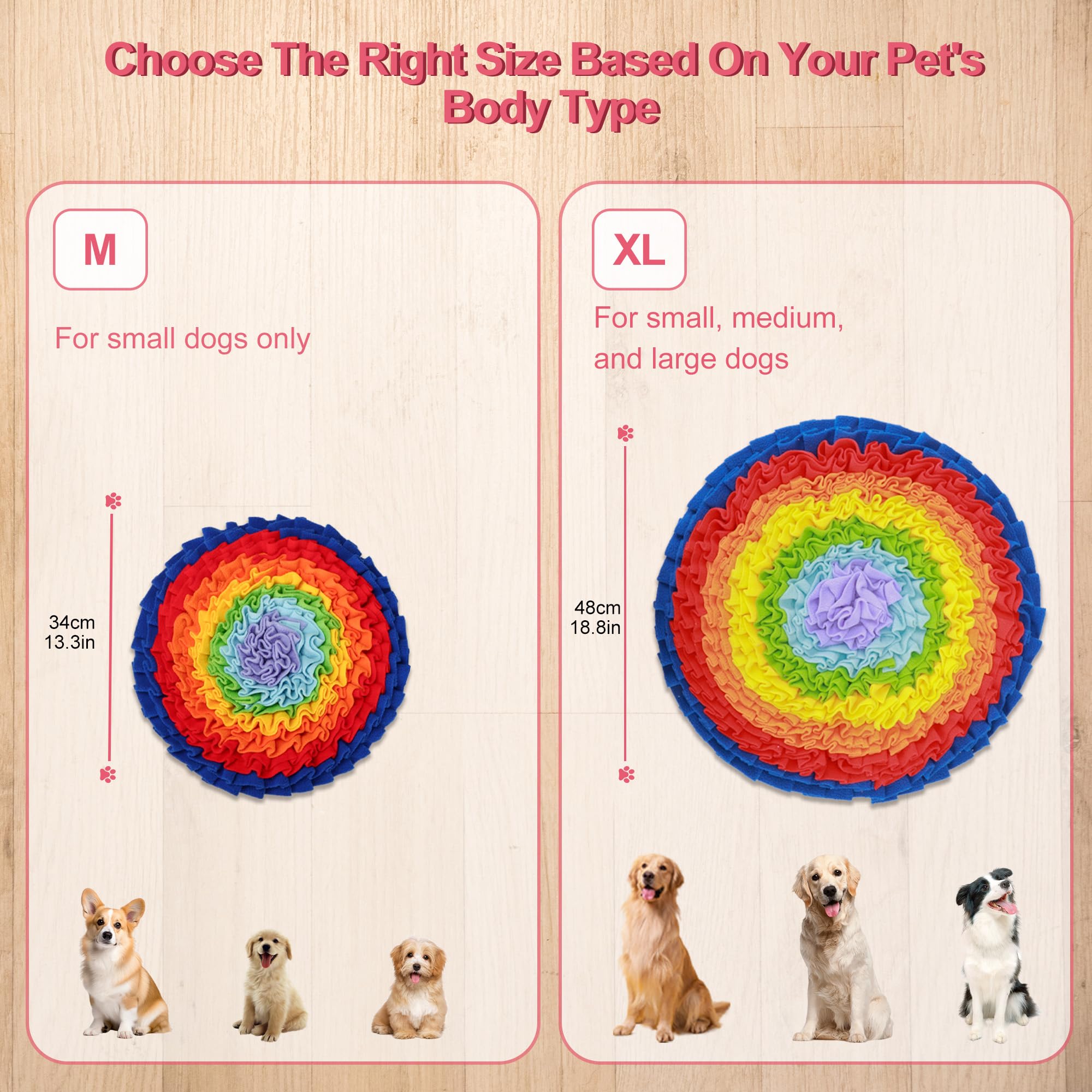 Lot de 2 tapis à renifler pour chiens - Tapis à renifler pour chiot, chat - Jouets interactifs pour l'entraînement aux odeurs pour les compétences de recherche de nourriture et soulagement