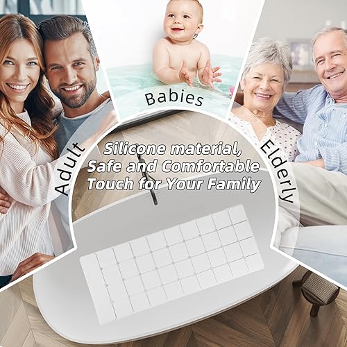 Miniatura 2 de Tapete de baño antideslizante de silicona suave, inodoro, grande, sin ventosas, para renovado, reglajado y texturizado, tapete de ducha