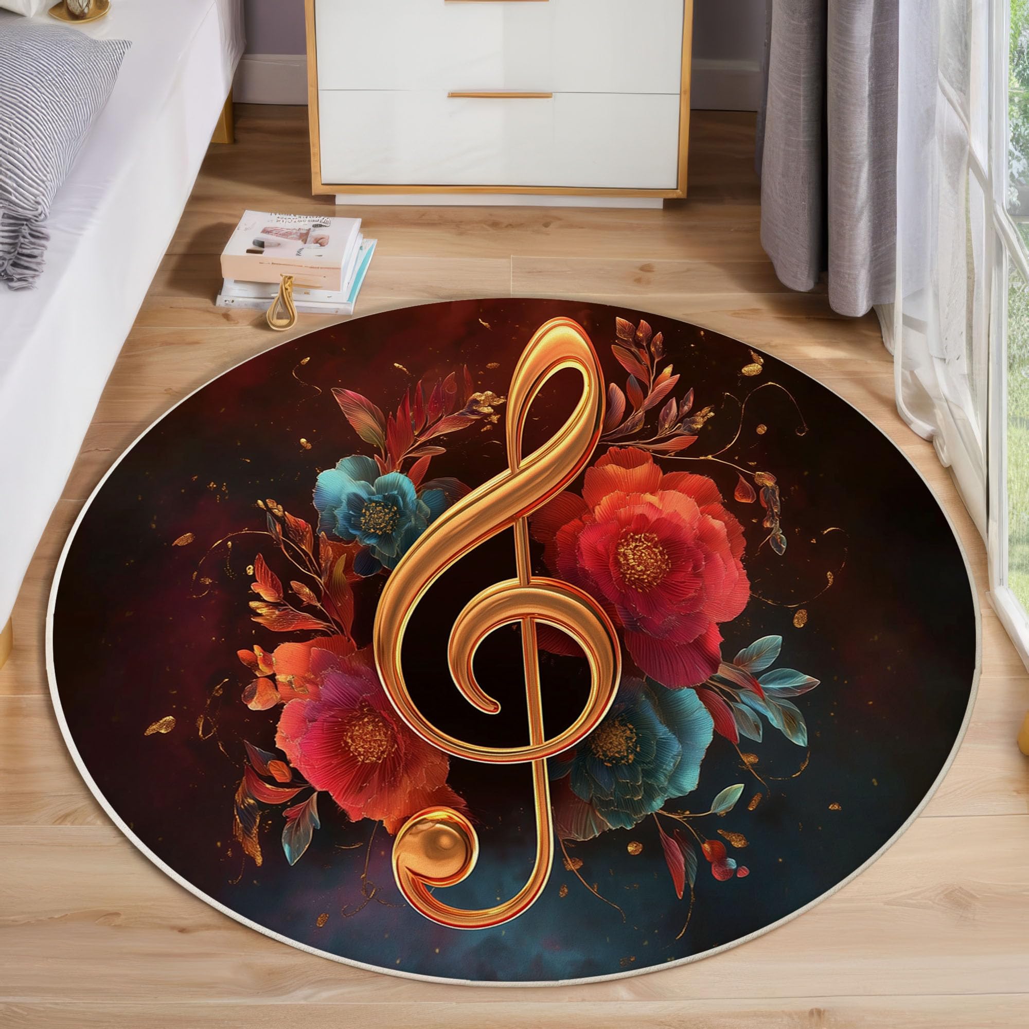 Tapis chambre clé de sol antidérapant et lavable rouge 80 cm