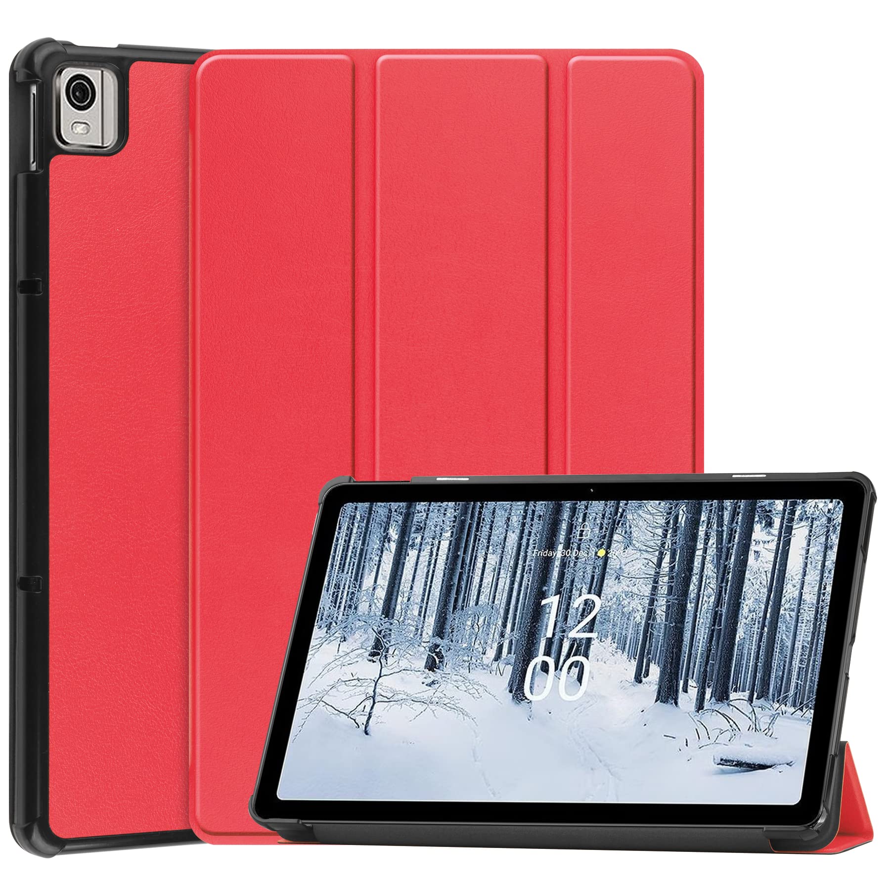 TINGYR Cover Per Nokia T21 In Pelle Con Supporto Pieghevole - Rosa Oro - 4