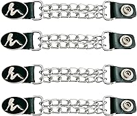 Vista 2 de Funk Plus Extensores de chaleco de motocicleta de 4 pulgadas, doble cadena cromada, chaqueta MC a presión regular fabricada en EE. UU