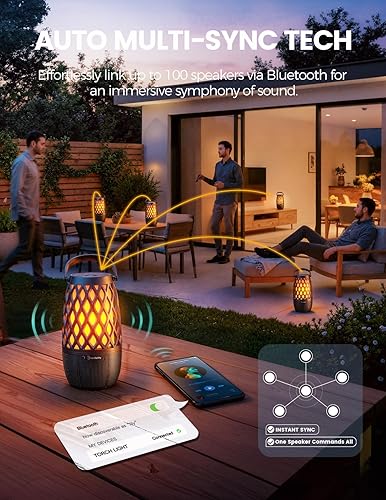 Miniatura 2 de Altavoces para exteriores, regalos para hombres, altavoz Bluetooth con luces, multisincronización, hasta 100 altavoces, emparejamiento automático