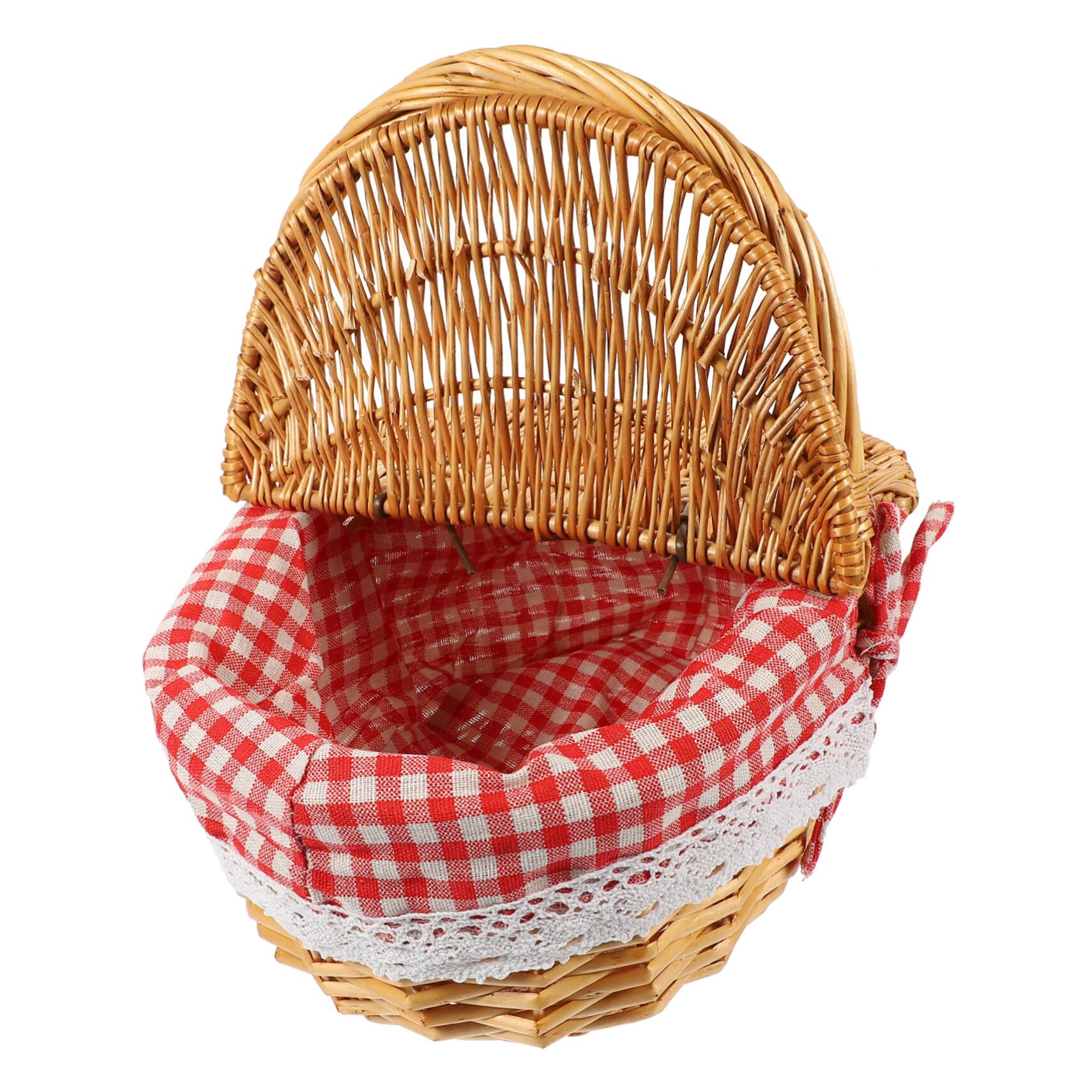 Picnic Basket Wicker Storage Basket with Lid Hampers for Laundry with Lid Storage Baskets with Lids Basket Fruit Basket Wicker Picnic Baskets Organizer Basket Willow