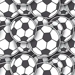 Papel De Parede Adesivo Futebol Bola Preto Branco 3m