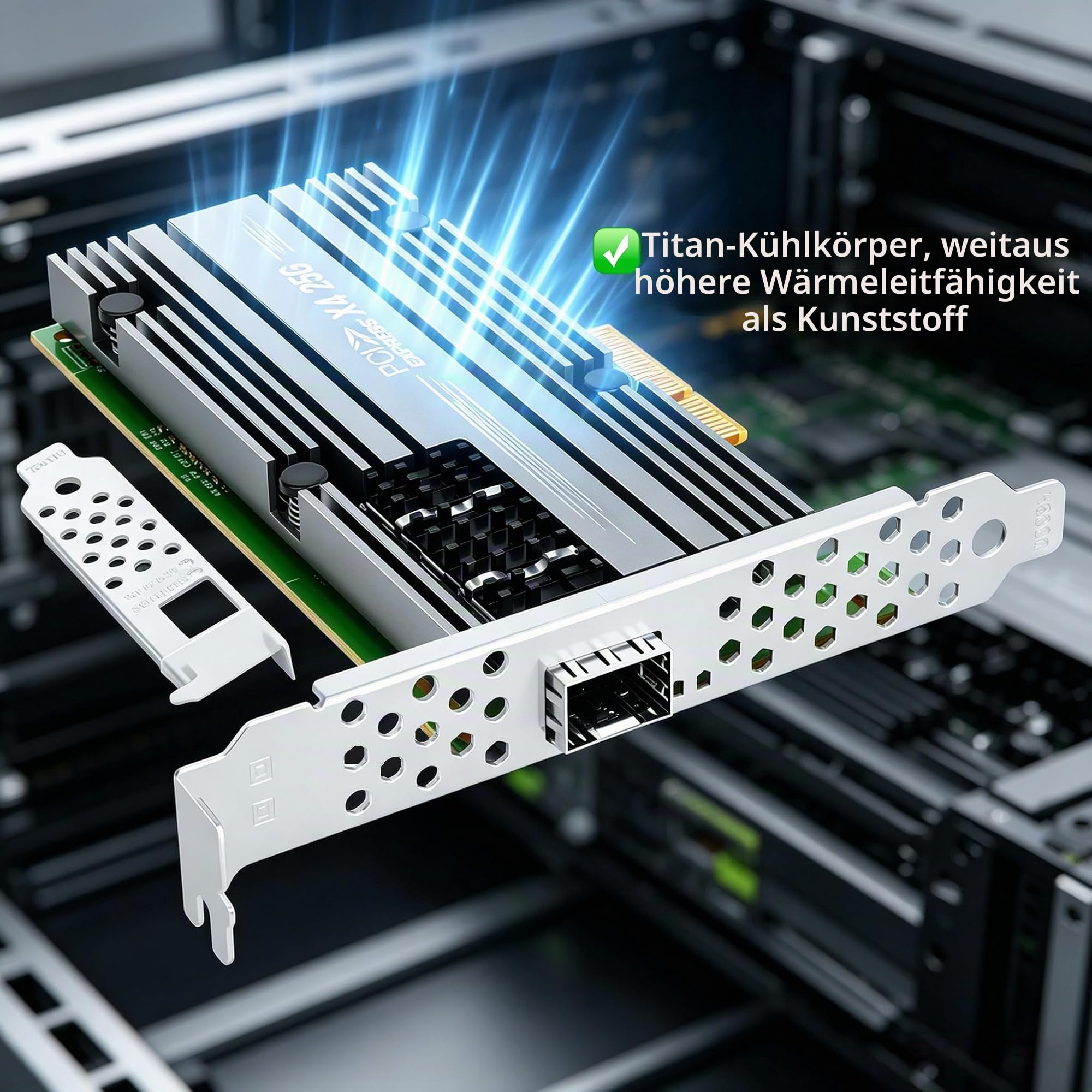 for Mellanox ConnectX4 25Gb Ethernet Server Adapter, PCIe 3.0 X4, 1*SFP28 Port, RDMA, 25/10 / 1 Gbps, 25Gigabit NIC Support Windows Server/Windows/Ubuntu/Linux