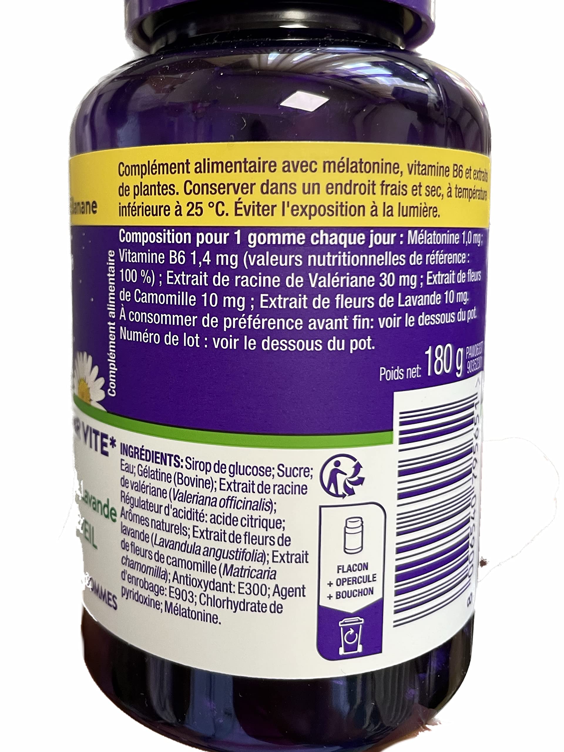 ZzzQuil Sommeil 30 Radiergummis Aroma Mango Banane 3 Packungen