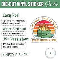 Vista 3 de 314PI Calcomanías troqueladas para asistente de agua, botella de agua, botella de agua, concientización sobre la salud mental (tamaño 2 pulgadas)