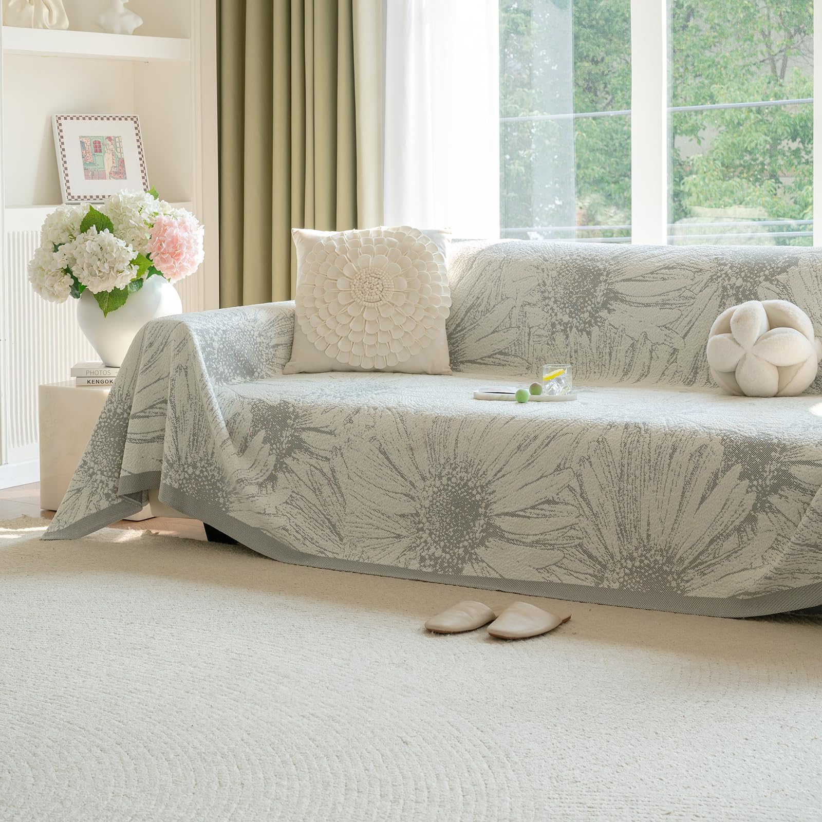Manta Sofa Verano, Altamente Transpirable y Reversible, Refrescante Ideal para el Verano, Plaid Sofa, Resistente a Arañazos de Gatos, Multitalla para Sofá, Cama 180 * 130cm-Gris