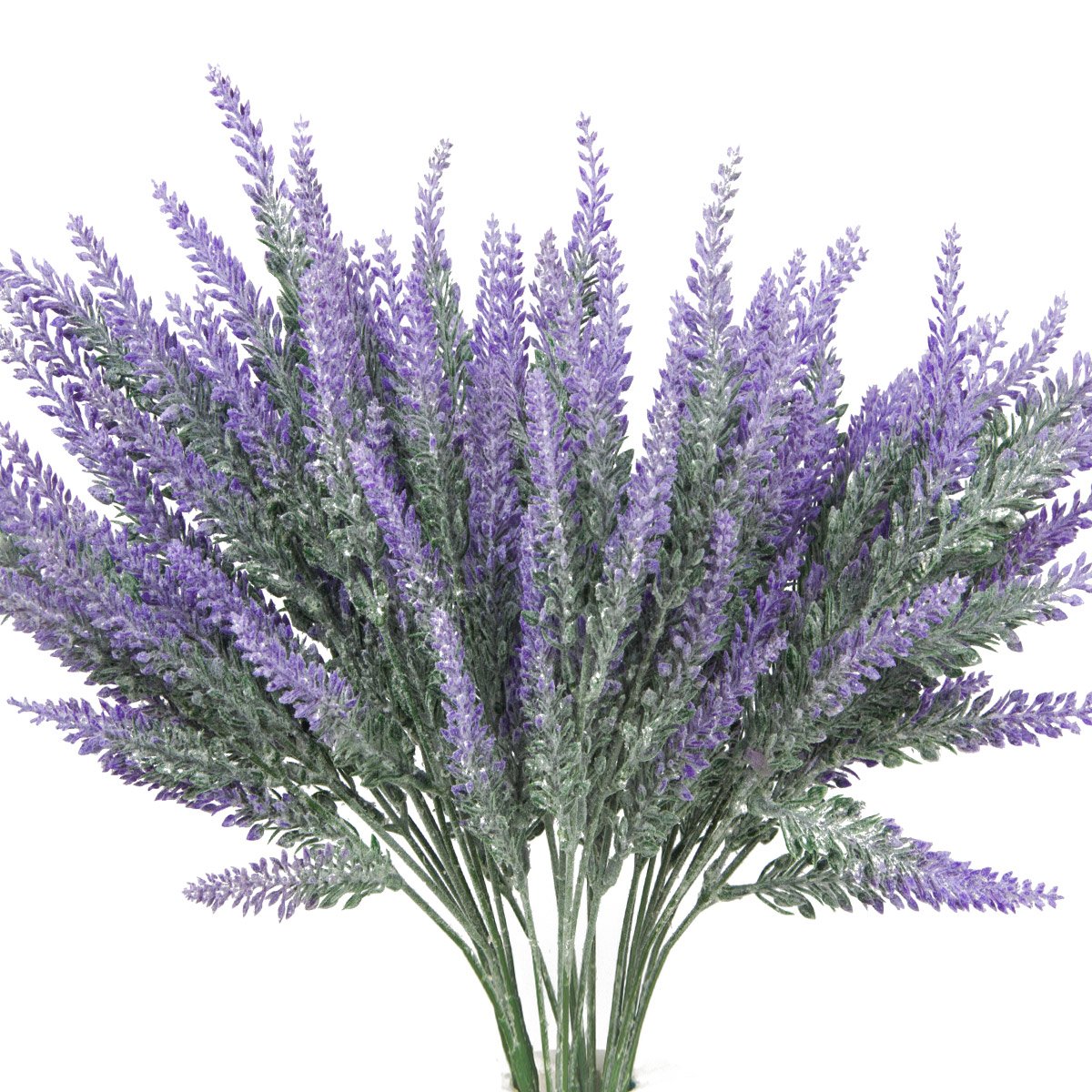 6pcs Lavender Bouquet, Artificial Flocked Lavender in Purple Flowers Arrangements Bridal for Indoor Outdoor DIY Home Garden Wedding Decor