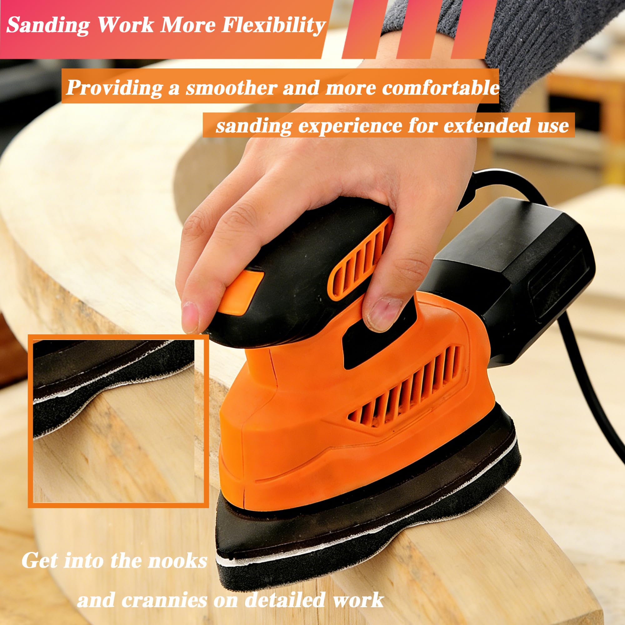 Detail Sander Pads - 2 Pack, Reusable & Durable -5