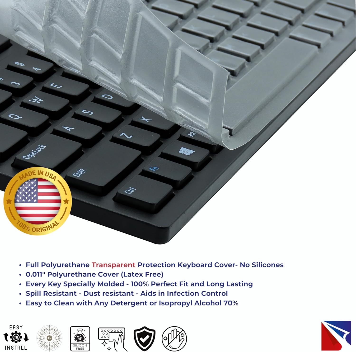 EasySwap Frame and Keyboard Cover for DELL KB216 – Premium Protective Keyboard Skin, Spill-Resistant, Replace Cover in Seconds for a Clean Workspace