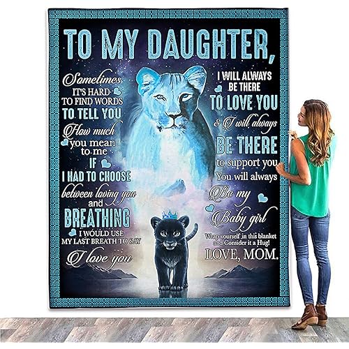 Gifts for Daughter, to My Daughter Blanket Letter Printed Quilts Personalized Air Mail Blanket Hirthday Gifts for Daughter from Mom(50*60)