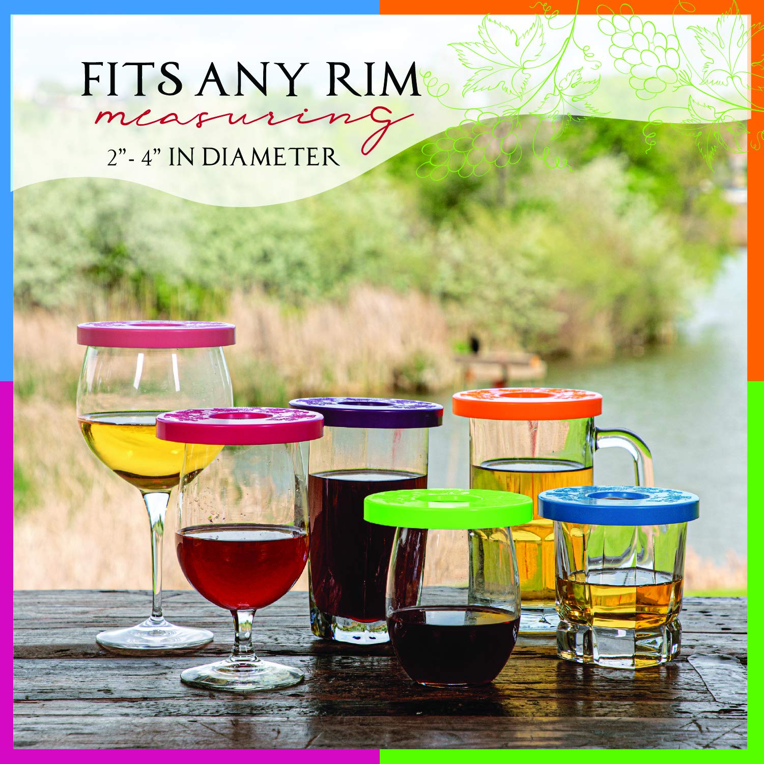 Wine Tapa Drinking Glass Covers Keep Bugs Away from Wine Glasses