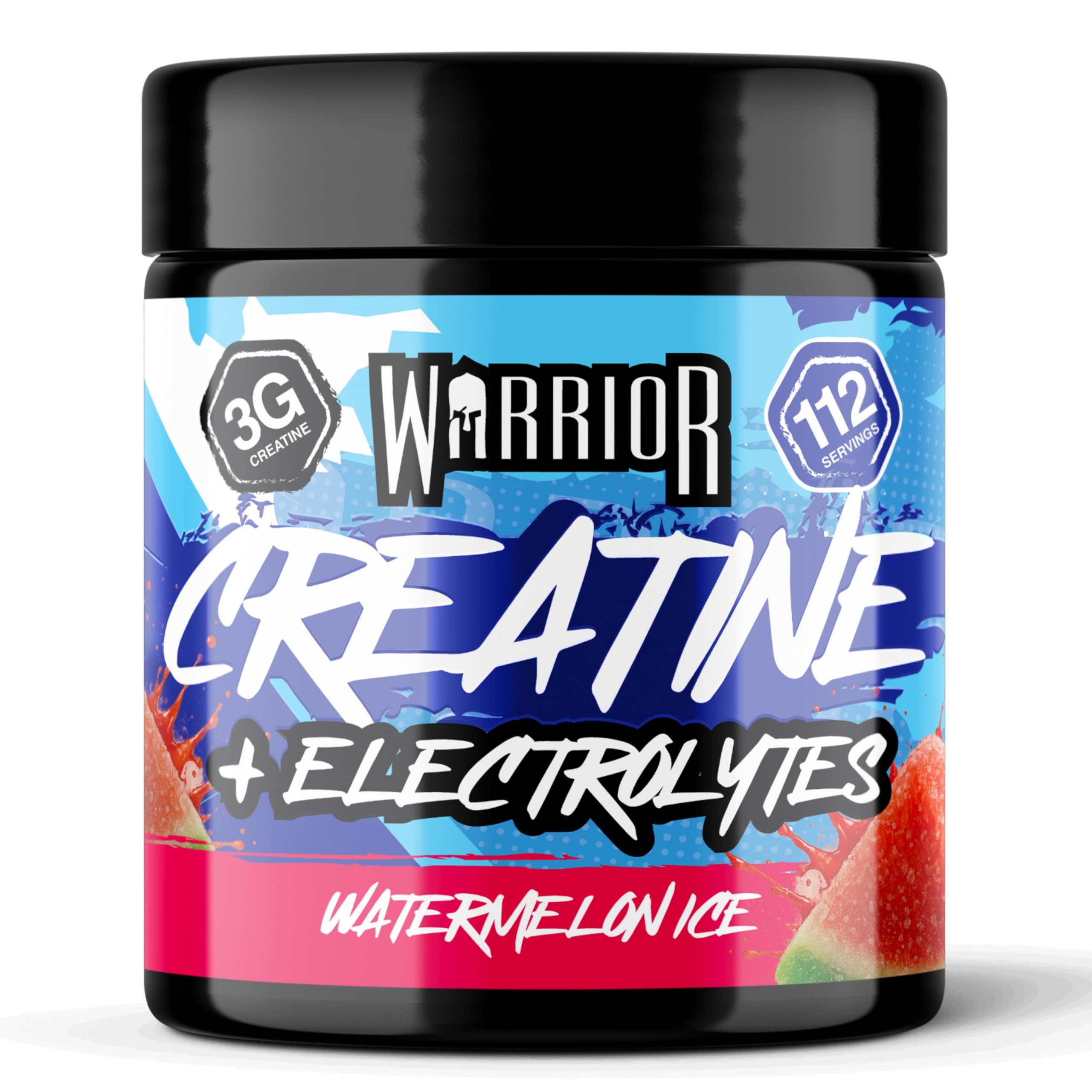 Warrior Creatine Monohydrate + Electrolytes 360g (112 Servings) – Creatine & Electrolyte Powder Drink – Micronised Creatine Powder for Strength, Performance & Hydration – Watermelon