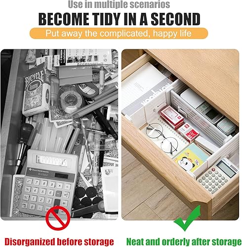 Miniatura 4 de Organizador de separadores de cajones, divisor de cajones de cocina, separadores de cajones ajustables para ropa, separadores de cajones,