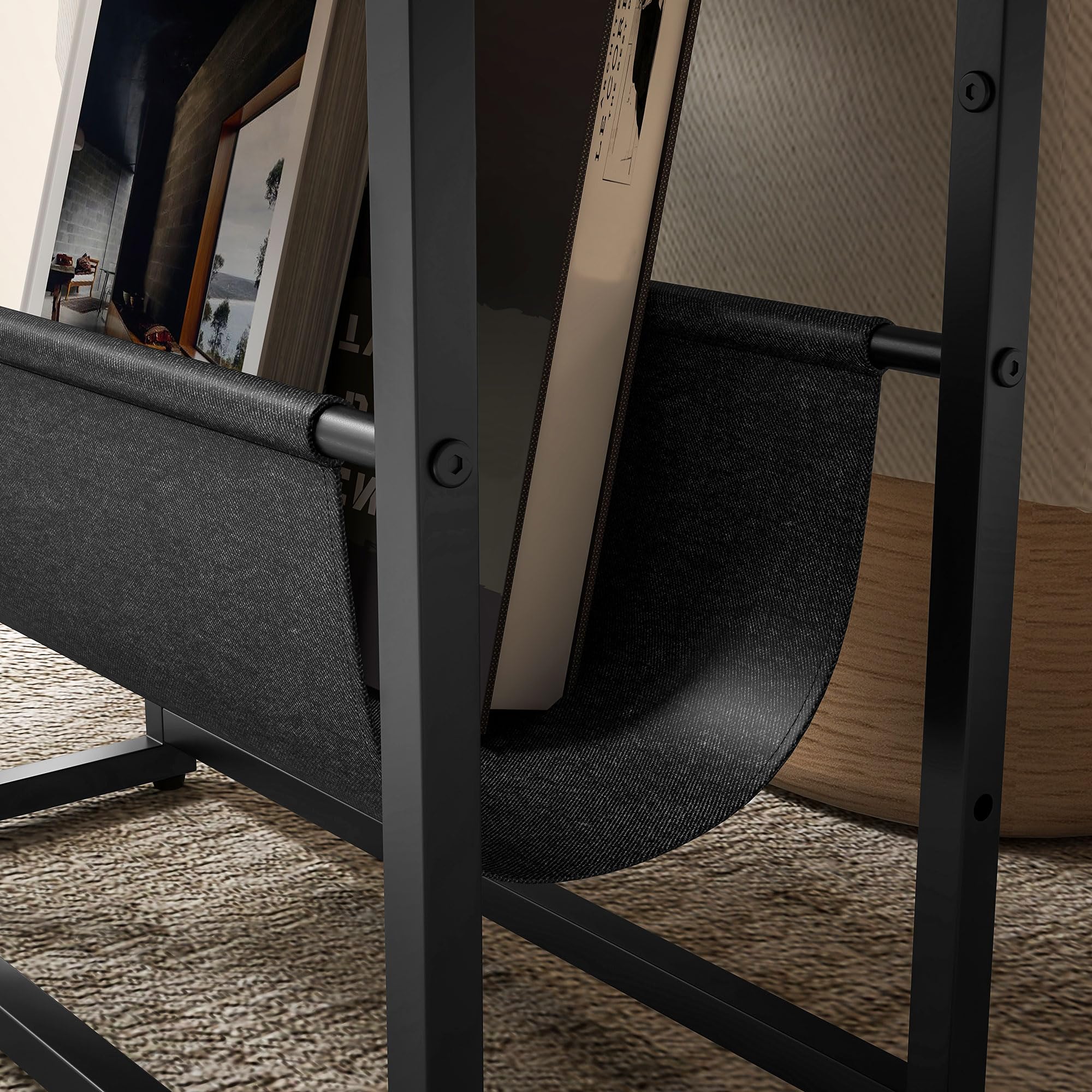 HOMCOM Tavolino da Soggiorno Industriale 43x18x56 cm Marrone Rustico