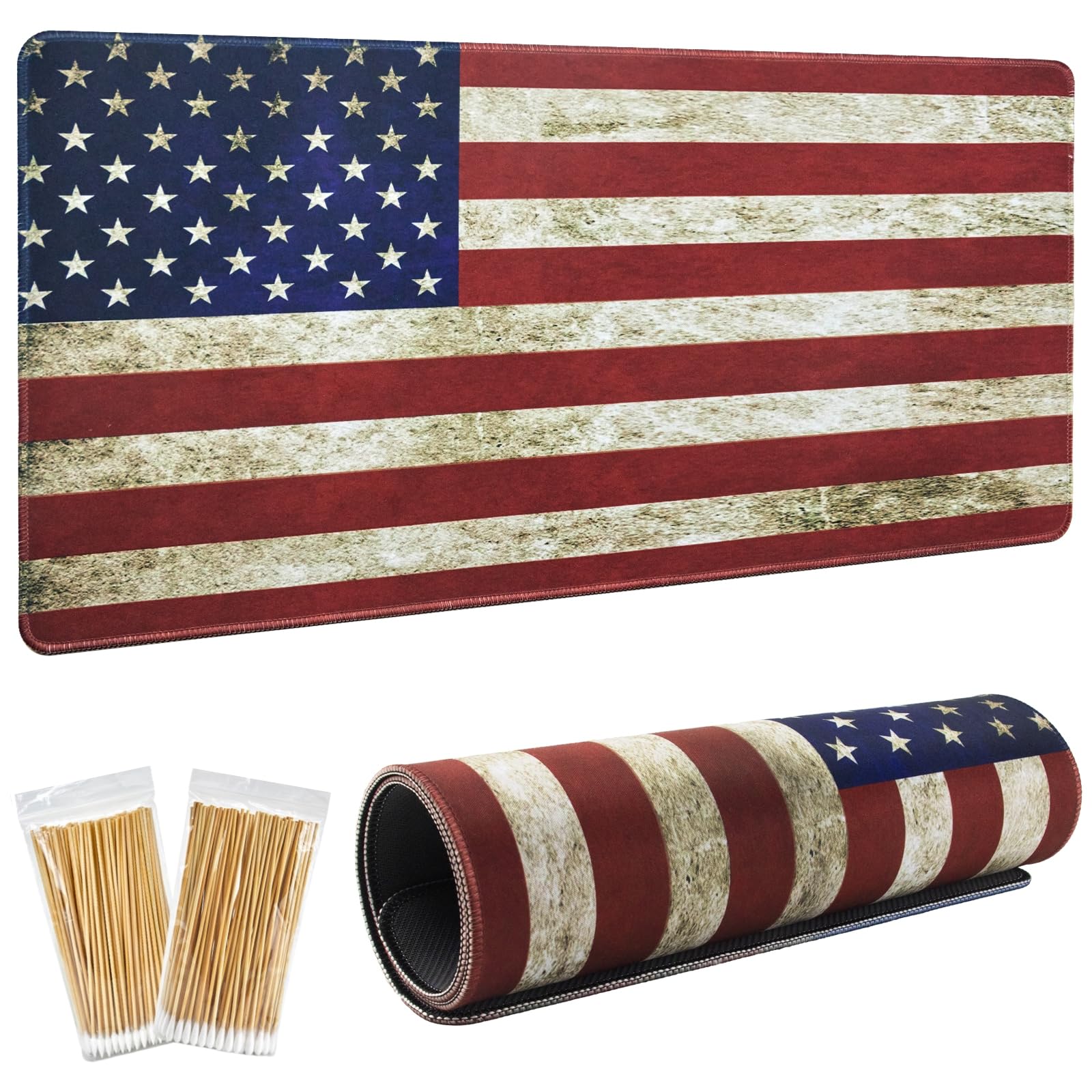 24"x12" Cleaning Mat and Long Swabs - Big Mat for All Equipment Maintenance - Thick, Anti-Slip, Waterproof & Oil-Resistant Workbench Pad (Mat & 200 Swabs or Only Mat, Choose Your Style)