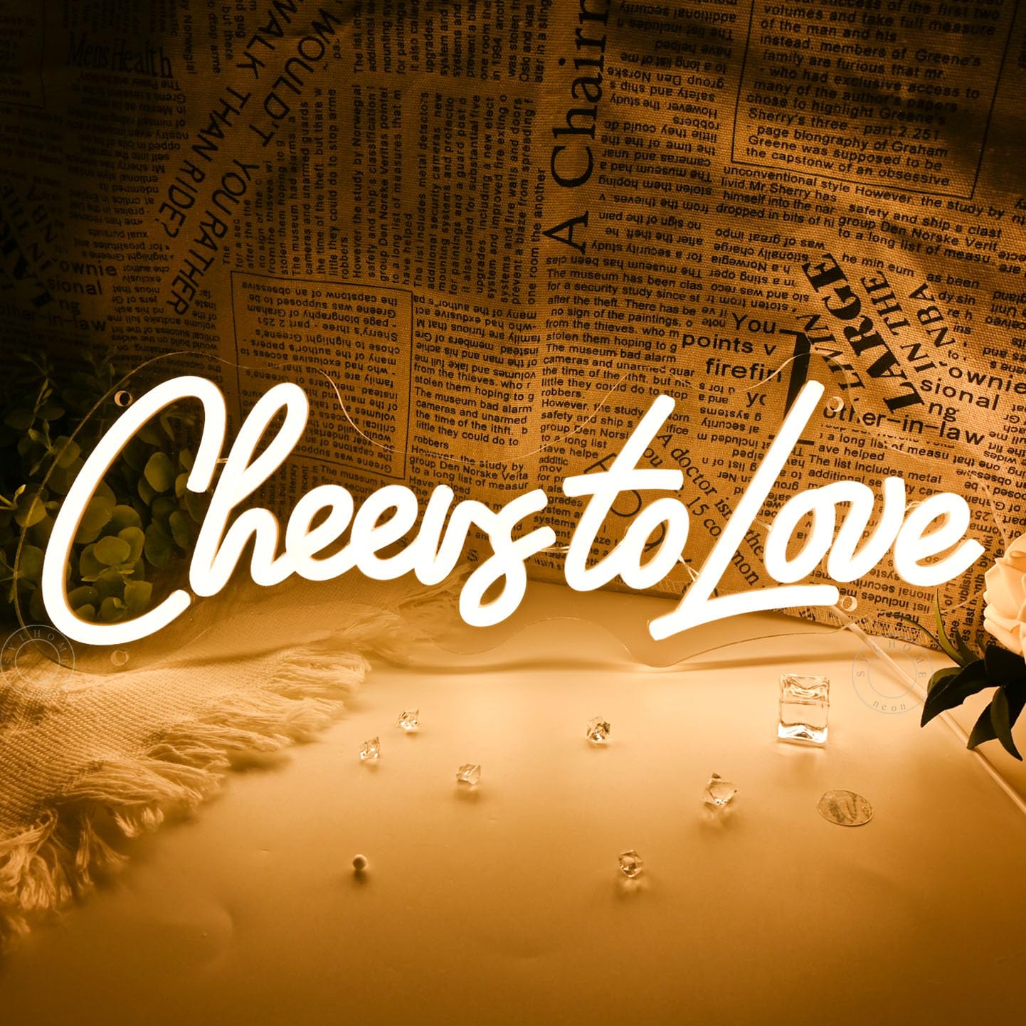 SYLHOME Cheers To Love Led Neon Light Sign Wedding Backdrop Wall Decor USB
