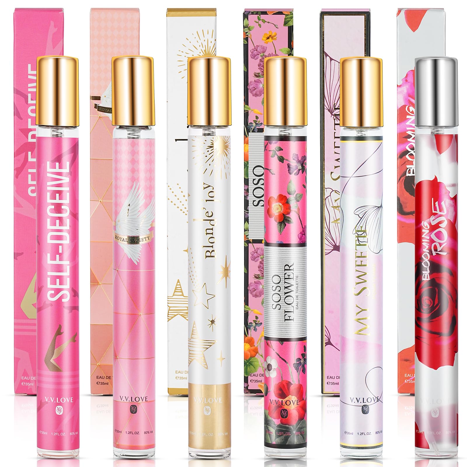 AOOWU Set Regalo Profumo Donna Premium, 6 Pezzi Eau de Parfum, Profumo Portatile per Donna, Olio Profumato, Fragranza Alunga Durata Che Sottolinea il Tuo Fascino per Compleanno e San Valentino