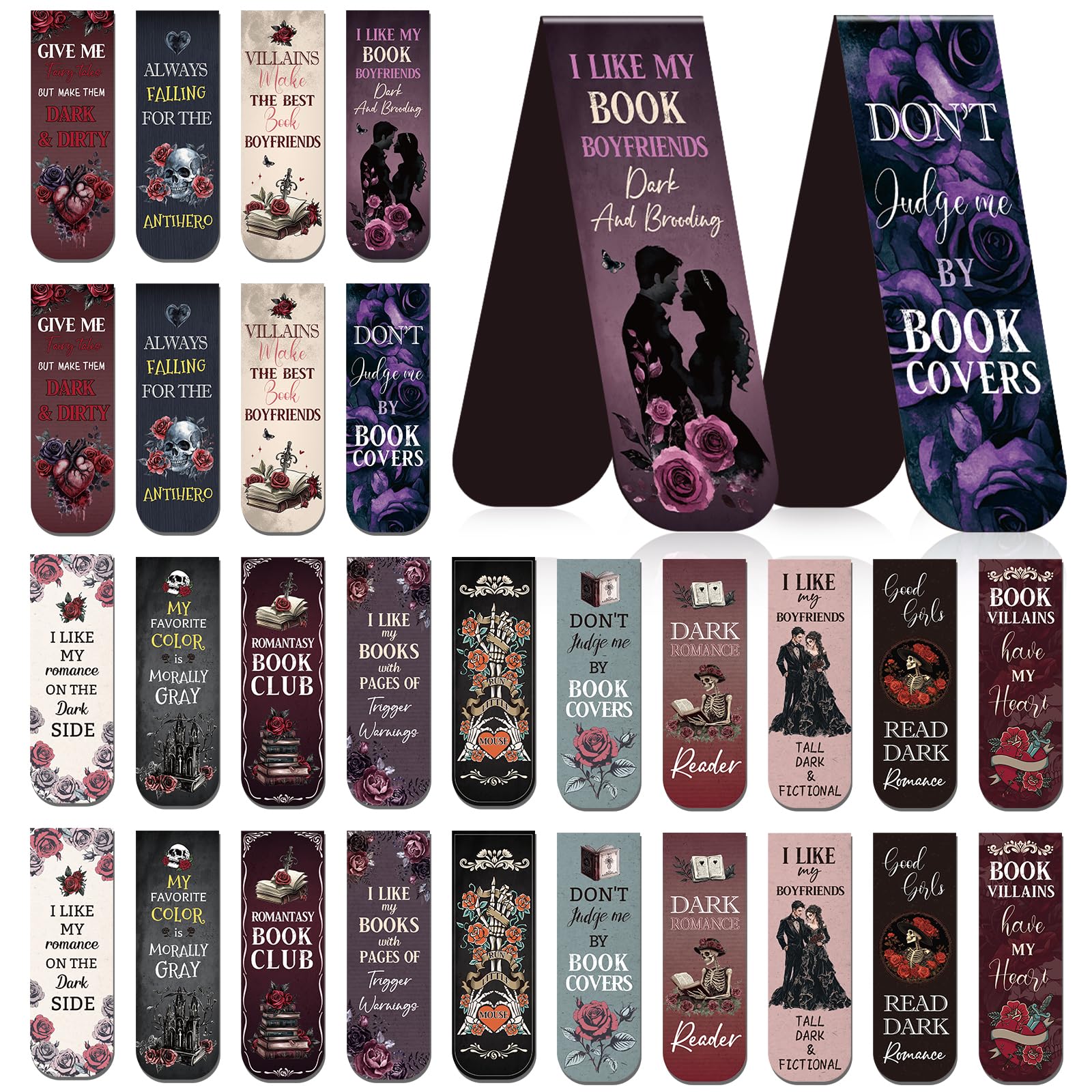 Dark Romance Magnetic Bookmarks: 8 Pcs Funny Magnet Book Page Markers For Reading, Spicy Fairytale Bookmark Clips, Gifts For Women Book Lovers Office School Supplies