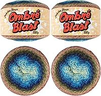 Vista 13 de JubileeYarn Hilo Ombré Blast - 220g/pastel Algodón Peso Bebé - Cripta de Hielo - 1 Pastel