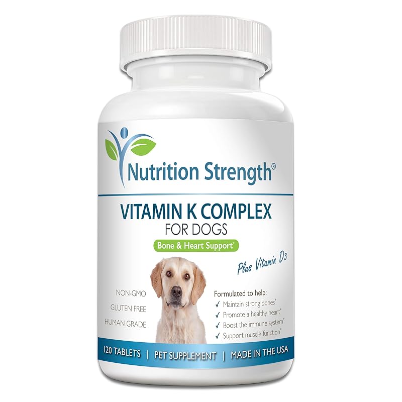 Suplemento vitamínico para cães com Vitaminas K1, K2 e D3 Nutrition Strength – 120 comprimidos