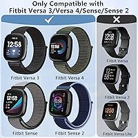 Vista 3 de Nylon Loop Compatible with Fitbit Sense 2/Fitbit Sense/Fitbit Versa 4/Fitbit Versa 3 Bands, Women Men Soft Nylon Adjustable Breathable Strap Solo