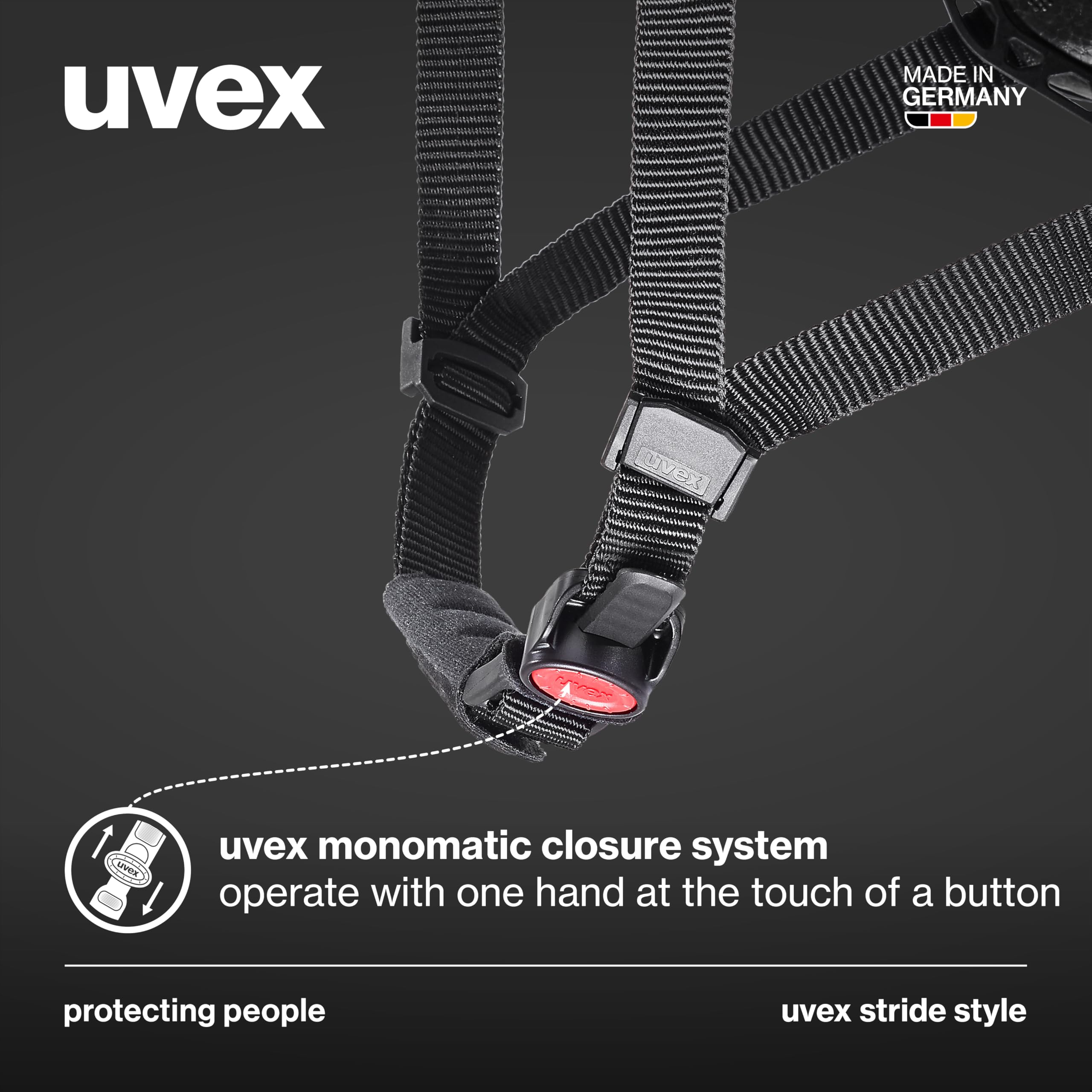uvex stride style - wytrzymały kask do jazdy miejskiej unisex - indywidualna regulacja wielkości - możliwość zainstalowania światła LED - black matt - 59-61 cm