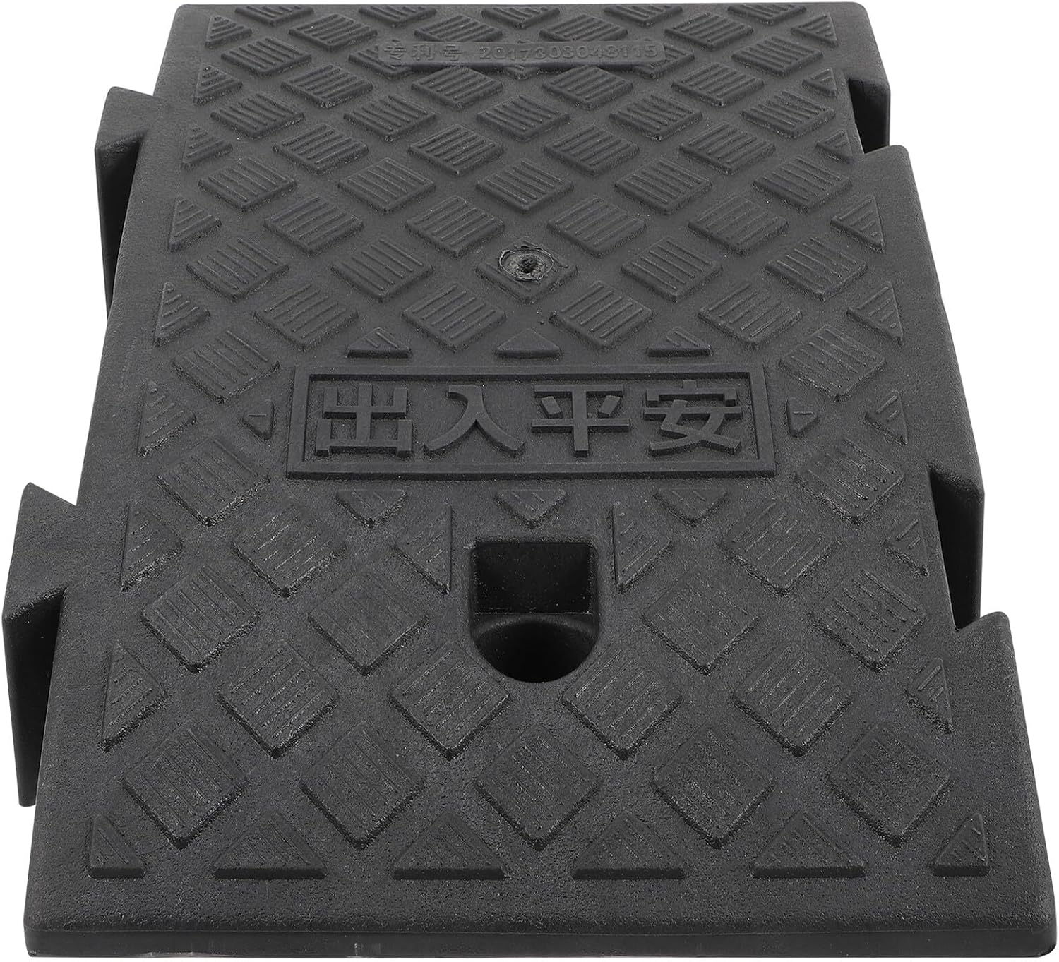 Plastic Threshold Ramp Mat 26x40x16cm Black Non-Slip Slope Ramp for Motorcycle and Car Loading Suitable for Vehicle Access and Garage Use