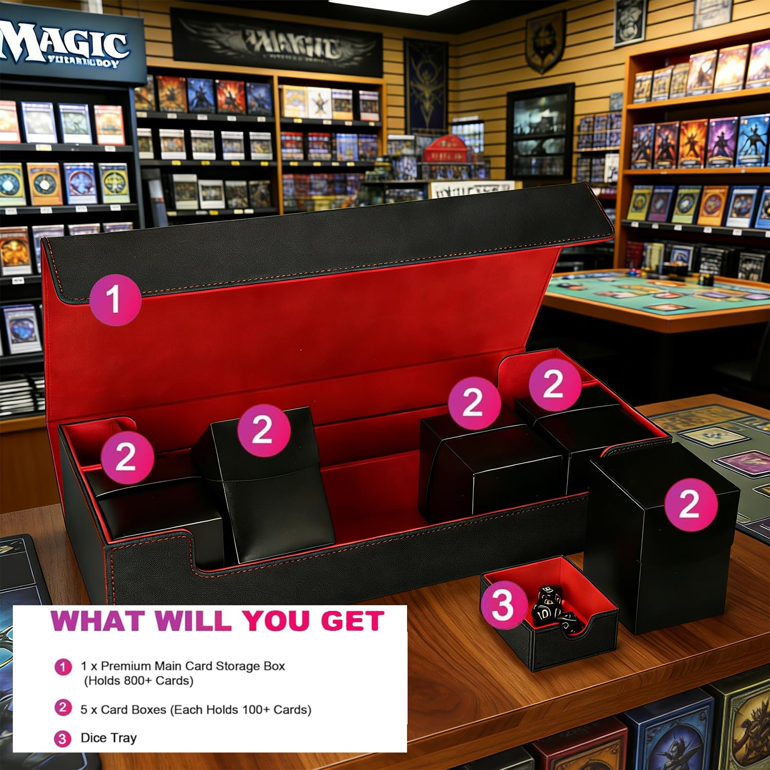 Scimi Premium Trading Card Storage Box - Holds 800+ Sleeved Cards