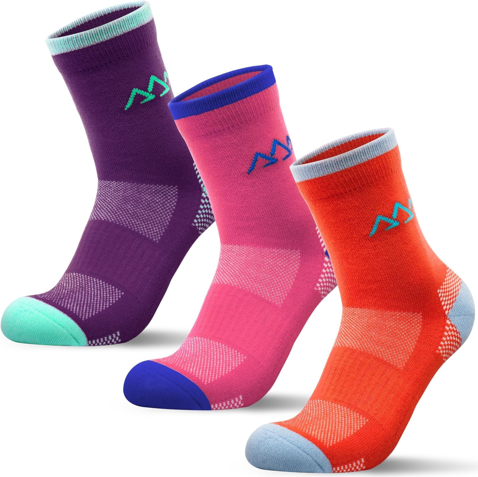Merino Wool Hiking Socks Women, Thermal Winter Micro Crew Cushion Moisture Wicking Outdoor Trekking Socks, 3 Pairs