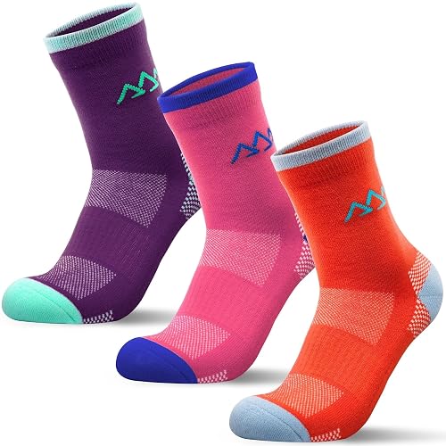 innotree Merino Wool Hiking Socks Women, Thermal Winter Micro Crew Boot Cushion Socks for Trekking Walking Work, 3 Pairs, Small