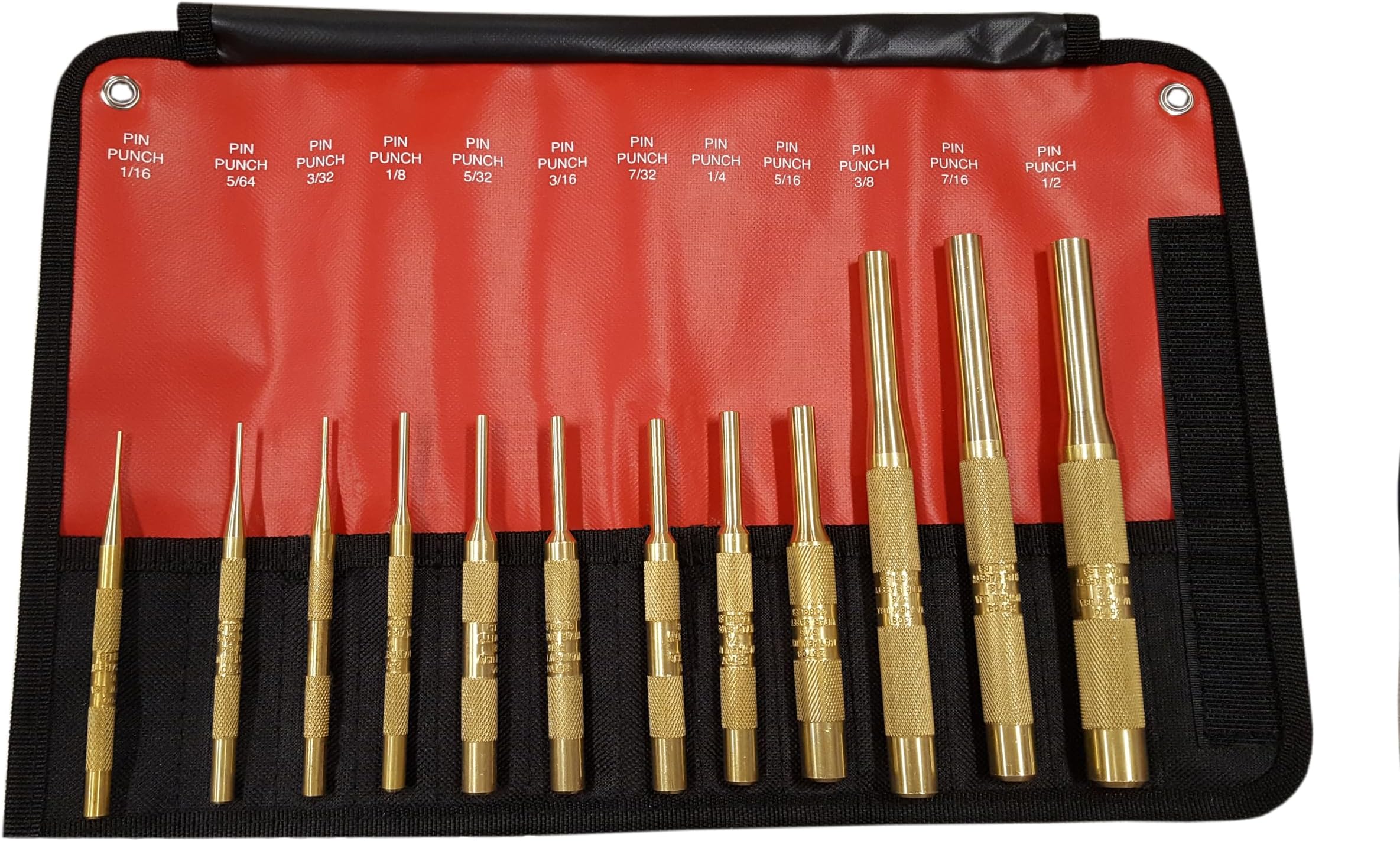 Mayhew Tools 67008 12 PC Brass Pin Punch Set (SAE), Multi, Piece