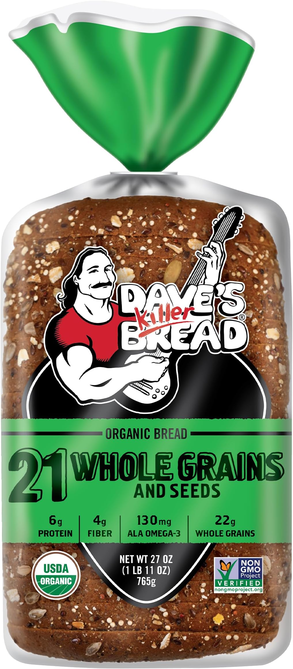 21 Whole Grains and Seeds, Whole Grain Organic Bread, 27 oz Loaf