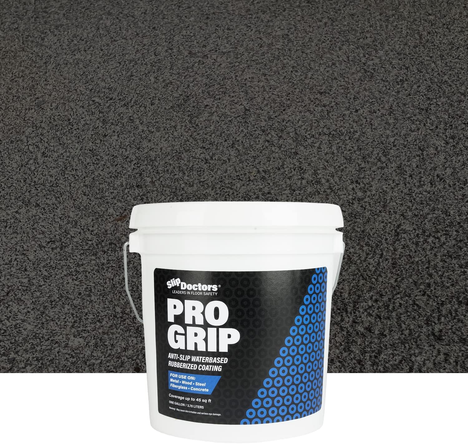 Pro Grip Rubberized Non-Skid Spray Coating (Gallon, Black) for Decks, Floors, Boats & Courts – Non-Slip Rubber Paint for Concrete, Wood, Metal &