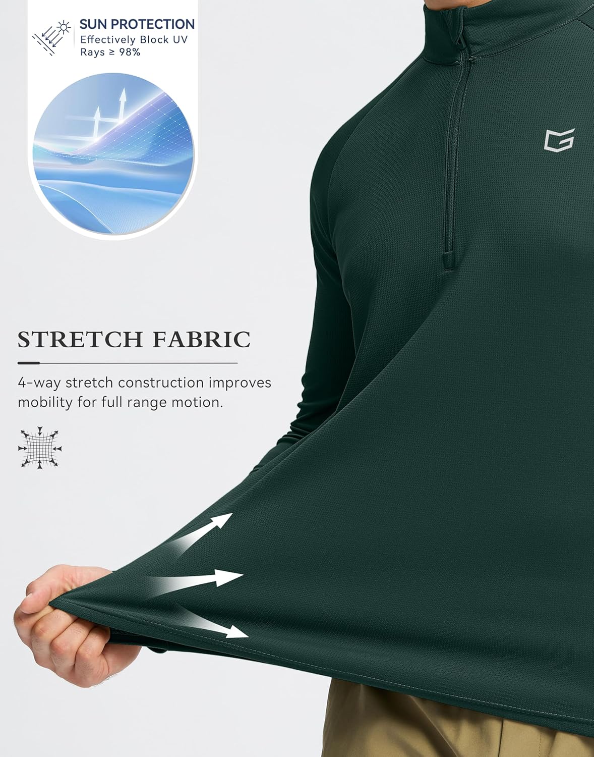 G Gradual Men's Running Shirts Long Sleeve Athletic Shirt Lightweight Quick Dry Quarter Zip Pullover for Men Workout Gym Golf - Image 6