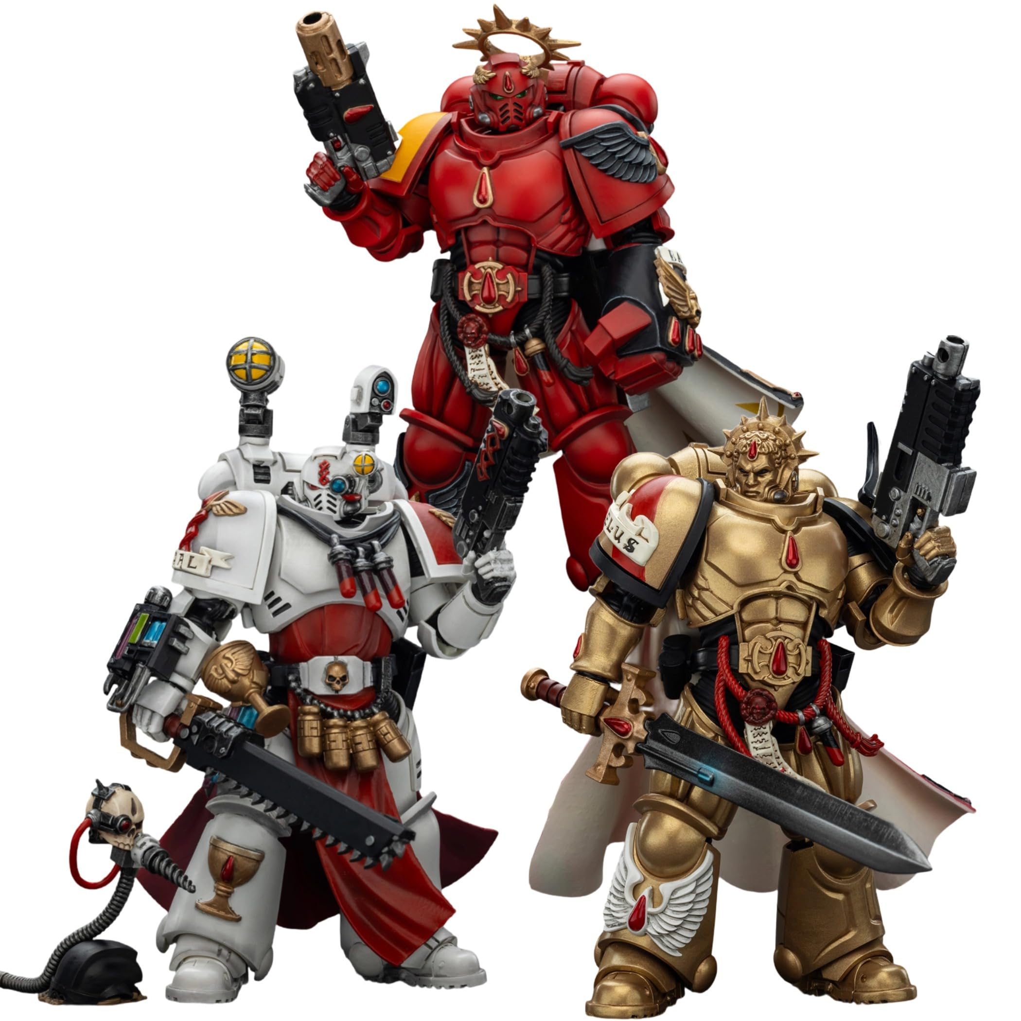 JOYTOY Blood Angels Captain Sanguinary Priest 3PCS Warhammer 40K 1/18 Action Figures Captain Sanguinary Priest Collectible Model 4.9Inch Birthday Gifts — image 1