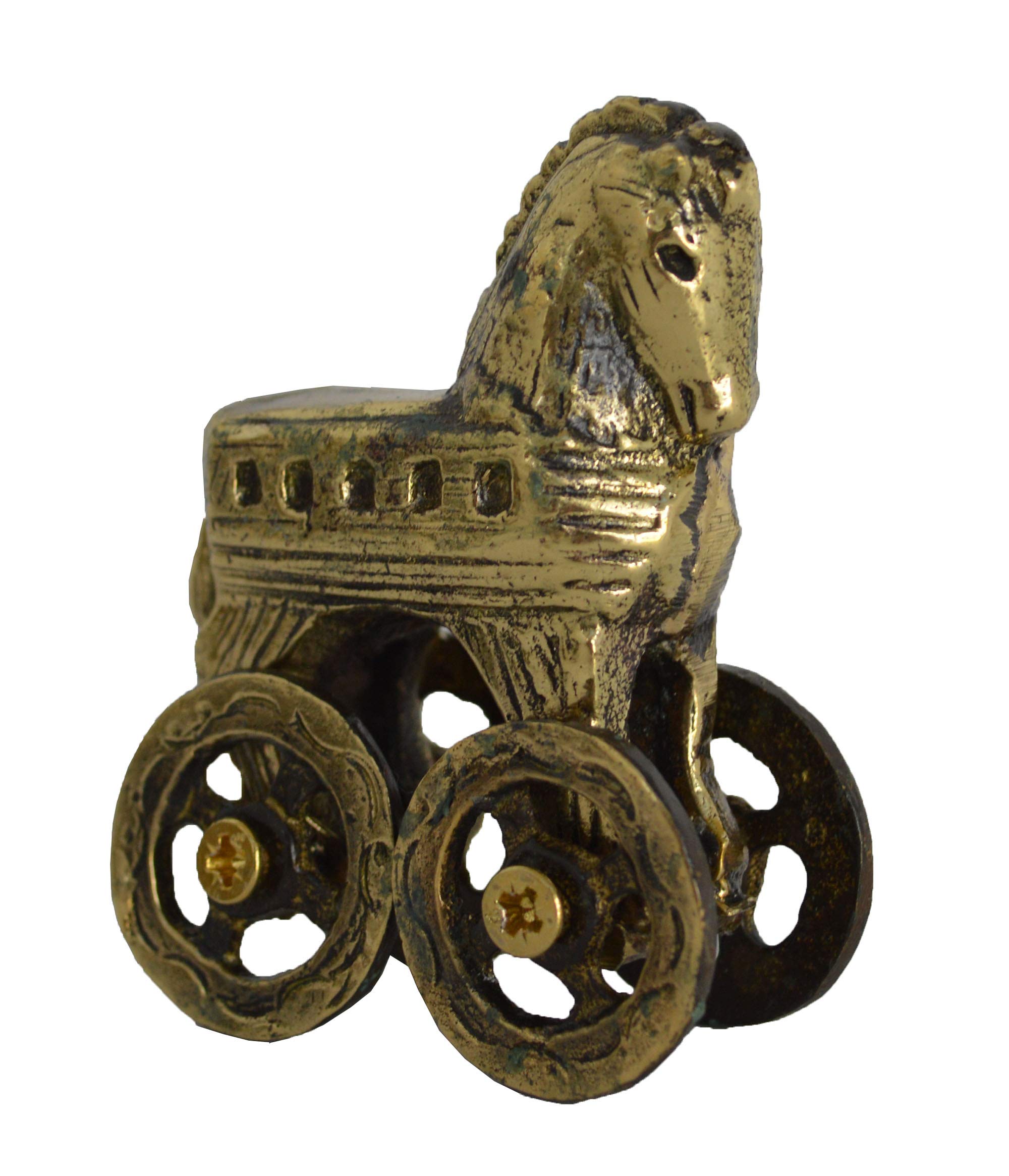 Talos Artifacts - Figura de caballo de Troya en miniatura de bronce – Antiguo Griego Mítico Batalla Homero Iíad