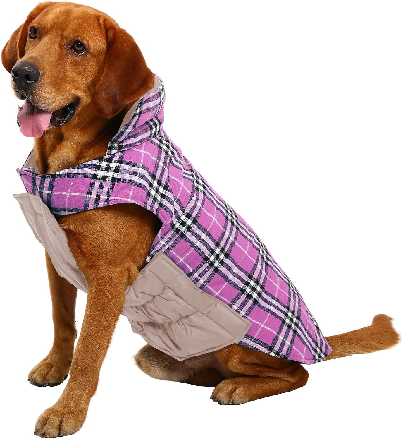 MIGOHI Dog Jackets for Winter Windproof Reversible Dog Coat for Cold Weather British Style Plaid Warm Dog Vest for Small Medium Large…