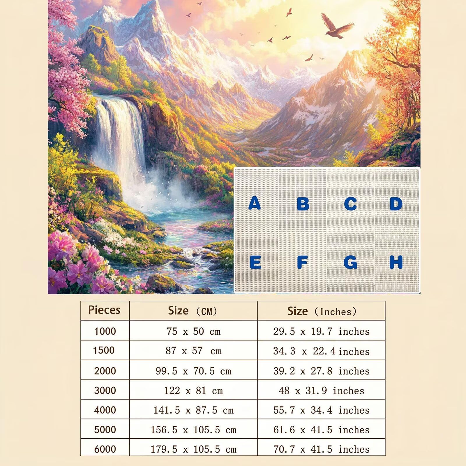 paesaggio uccello Puzzle 2000 Pezzi per Adulti, Puzzle in Legno - Collezione Classica con Poster Incluso - Sfida di Concentrazione e Passatempo Antistress, Gioco per Famiglia, 99 x 70 cm f0-527