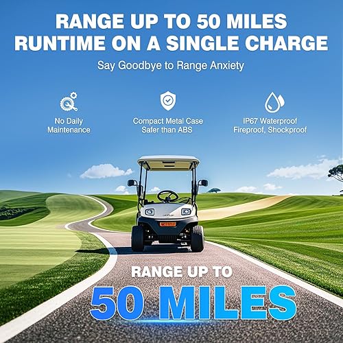 Miniatura 2 de Batería de carrito de golf LiFePO4 de 38.4 V 105 Ah, BMS inteligente integrado de 200 A, con monitor táctil, batería de litio recargable de más de