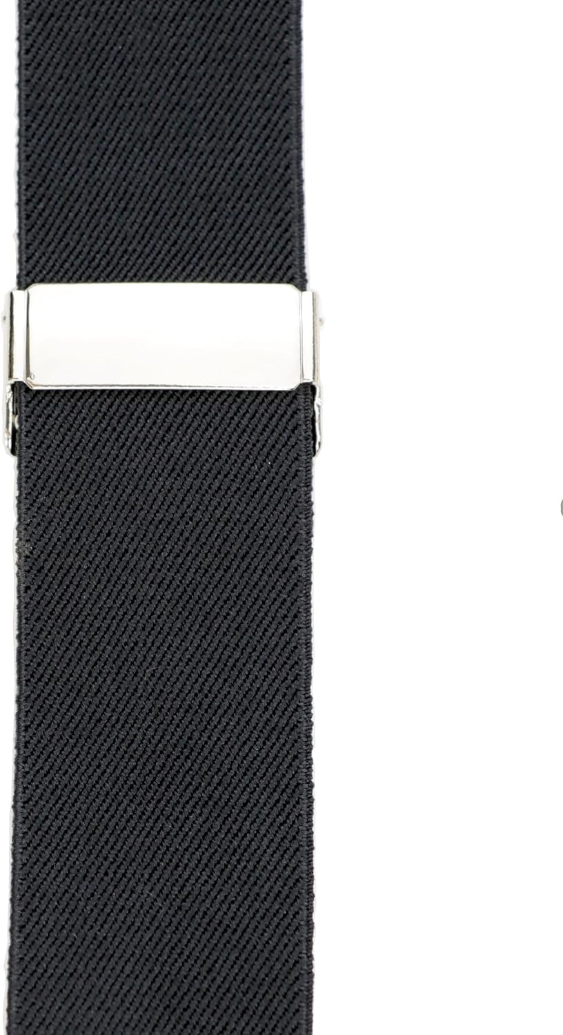 JIERKU Romanlin Mens Suspenders for Work 3 Swivel Hook Clips Y-Back for Groomsmen Leather Black at  Men’s Clothing store