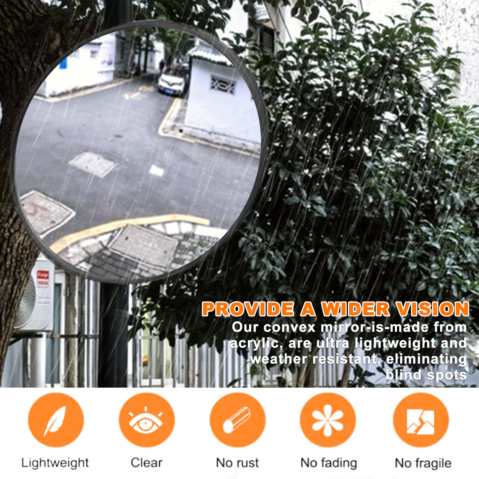 CNQLIS Espejo convexo de 20 cm, compatible con aplicaciones de tráfico al aire libre y uso en interiores en tiendas para evitar robos