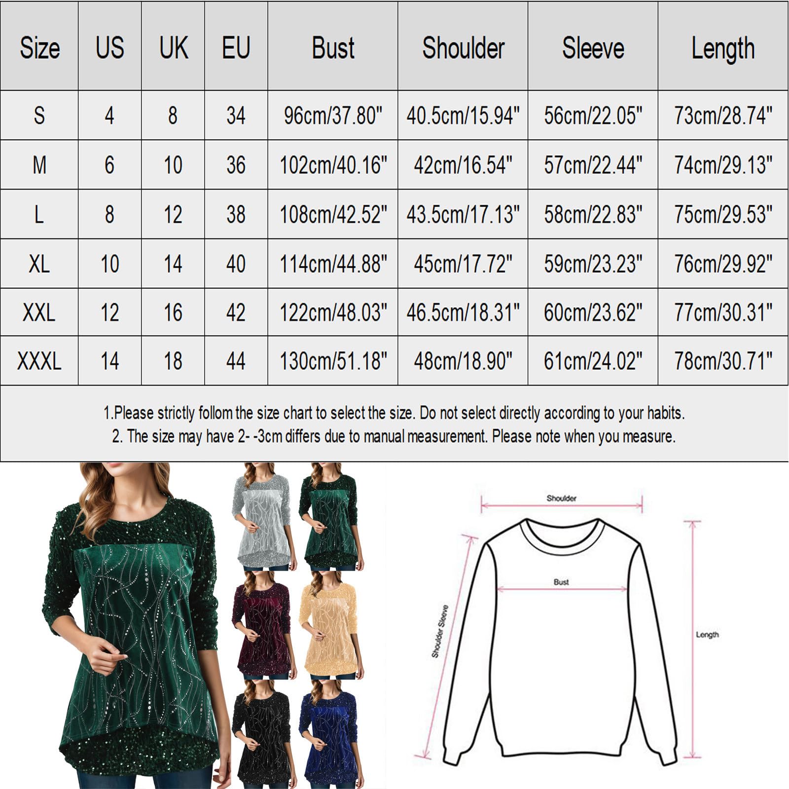 Glitzer Oberteile Damen, Pailletten Bluse Damen Elegant,T Shirt Damen Langarm Asymmetrischer Saum Langarmshirt Locker Tunika Tops Longshirt Festliche Party Oberteil Blusen & Tuniken für Frauen
